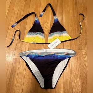 NWT Calvin Klein Swim women’s Bikini, multicolour, classic bottom & triangle top